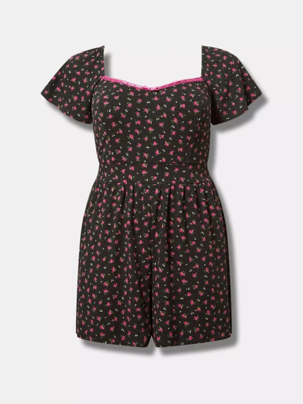 Torrid x Betsey Johnson Rosebud Roses Floral Gauze Romper 2X 18 20 Comfortable